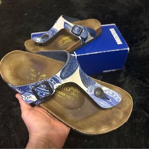 PAPILLIO by BIRKENSTOCK gizeh blue sandals shoes women’s eur 38
